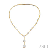 2 Ctw Lovebright Round Cut Diamond Elongated Link Necklace in 14K Yellow and White Gold
