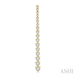 1 1/2 Ctw Round Cut Diamond Riviera Drop Earring in 14K Yellow Gold 1 1/2 Ctw Round Cut Diamond Riviera Drop Earring in 14K Yellow Gold