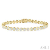 3 Ctw Lovebright Round Cut Diamond Bracelet in 14K Yellow and White Gold