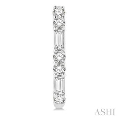 1/3 Ctw Baguette and Single Cut Diamond Petite Huggies in 14K White Gold 1/3 Ctw Baguette and Single Cut Diamond Petite Huggies in 14K White Gold