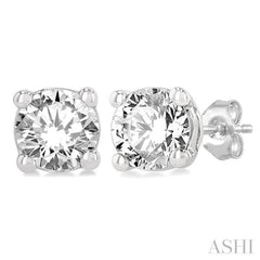 1/5 ctw Round Cut Diamond Stud Earring in 14K White Gold 1/5 ctw Round Cut Diamond Stud Earring in 14K White Gold
