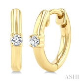 1/10 Ctw Petite Single Round Cut Diamond Fashion Huggies in 10K Yellow Gold