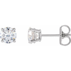14K White 5mm :: 1 CTW Lab-Grown Diamond Stud Earrings 14K White 5mm :: 1 CTW Lab-Grown Diamond Stud Earrings