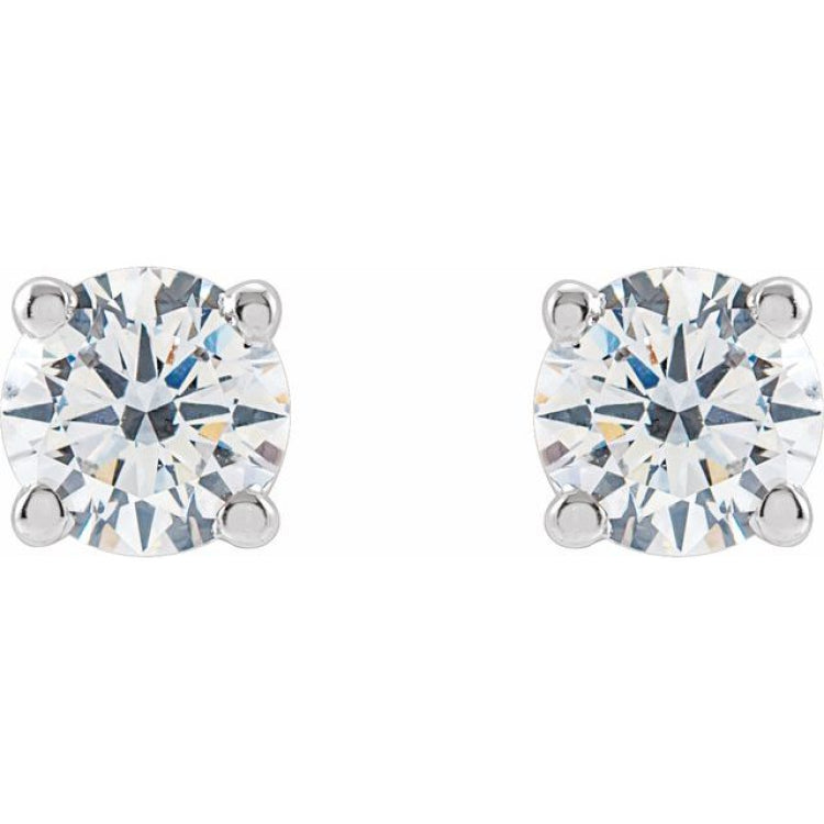 14K White 4mm :: 1/2 CTW Lab-Grown Diamond Earrings 14K White 4mm :: 1/2 CTW Lab-Grown Diamond Earrings
