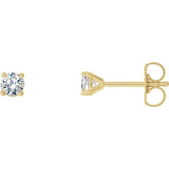 14K Yellow 1/4 CTW Lab-Grown Diamond 4-Prong Stud Earrings 14K Yellow 1/4 CTW Lab-Grown Diamond 4-Prong Stud Earrings