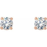 14K Rose 1/3 CTW Lab-Grown Diamond 4-Prong Stud Earrings