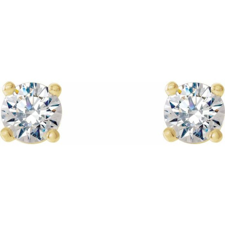 14K Yellow 1/3 CTW Lab-Grown Diamond 4-Prong Stud Earrings 14K Yellow 1/3 CTW Lab-Grown Diamond 4-Prong Stud Earrings
