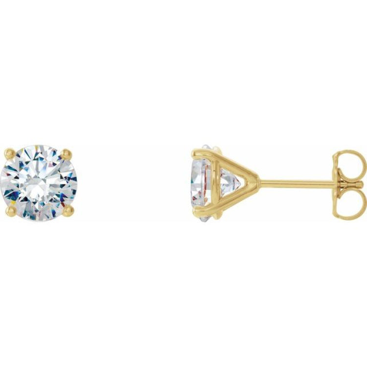 14K Yellow 1/2 CTW Lab-Grown Diamond 4-Prong Stud Earrings 14K Yellow 1/2 CTW Lab-Grown Diamond 4-Prong Stud Earrings