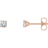 14K Rose 5/8 CTW Lab-Grown Diamond 4-Prong Stud Earrings