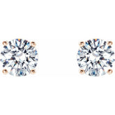 14K Rose 5/8 CTW Lab-Grown Diamond 4-Prong Stud Earrings