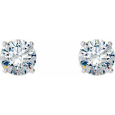 14K White 1 CTW Lab-Grown Diamond 4-Prong Stud Earrings