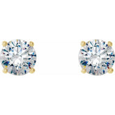14K Yellow 2 CTW Lab-Grown Diamond 4-Prong Stud Earrings