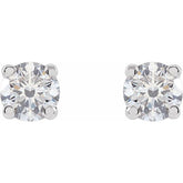 14K White 1/8 CTW Lab-Grown Diamond Earrings