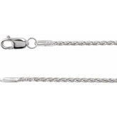 14K White 1.25 mm Wheat 16" Chain