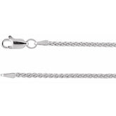 14K White 1.8 mm Wheat 18" Chain
