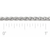 14K White Recycled Metal 2.4 mm Wheat Chain by the Inch