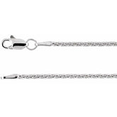 14K White 1.5 mm Wheat 24" Chain