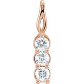 14K Rose 1/3 CTW Lab-Grown Diamond Three-Stone Pendant