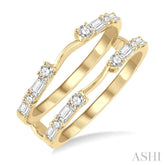 5/8 Ctw Baguette and Round Cut Diamond Insert Ring in 14K Yellow Gold