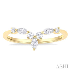 1/4 ctw Chevron Centerpiece Marquise and Round Cut Diamond Wedding Band in 14K Yellow Gold 1/4 ctw Chevron Centerpiece Marquise and Round Cut Diamond Wedding Band in 14K Yellow Gold