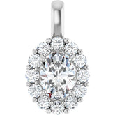 14K White 1 1/8 CTW Lab-Grown Diamond Halo-Style Pendant