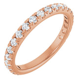 14K Rose 5/8 CTW Lab-Grown Diamond French-Set Anniversary Band