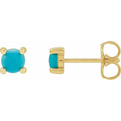 14K Yellow 4 mm Natural Turquoise Earrings 14K Yellow 4 mm Natural Turquoise Earrings