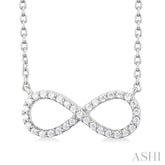 1/10 Ctw Round Cut Diamond Infinity Petite Pendant With Chain in 10K White Gold