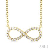 1/10 Ctw Round Cut Diamond Infinity Petite Pendant With Chain in 14K Yellow Gold