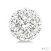 1/6 Ctw Lovebright Petite Round Shape Round Cut Diamond Fashion Stud Earring in 10K White Gold