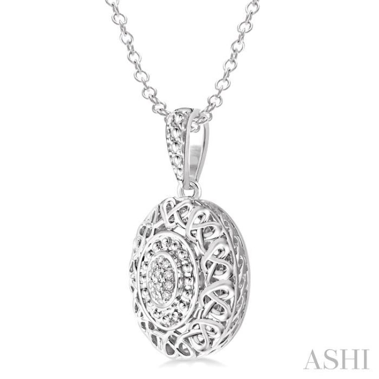 1/20 Ctw Single Cut Diamond Fashion Pendant in Sterling Silver with Chain 1/20 Ctw Single Cut Diamond Fashion Pendant in Sterling Silver with Chain