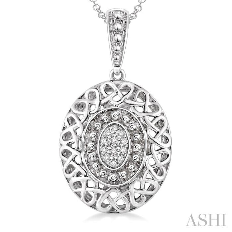 1/20 Ctw Single Cut Diamond Fashion Pendant in Sterling Silver with Chain 1/20 Ctw Single Cut Diamond Fashion Pendant in Sterling Silver with Chain