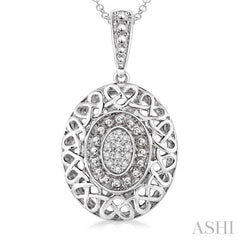 1/20 Ctw Single Cut Diamond Fashion Pendant in Sterling Silver with Chain 1/20 Ctw Single Cut Diamond Fashion Pendant in Sterling Silver with Chain