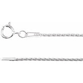 14K White 1 mm Wheat 16" Chain