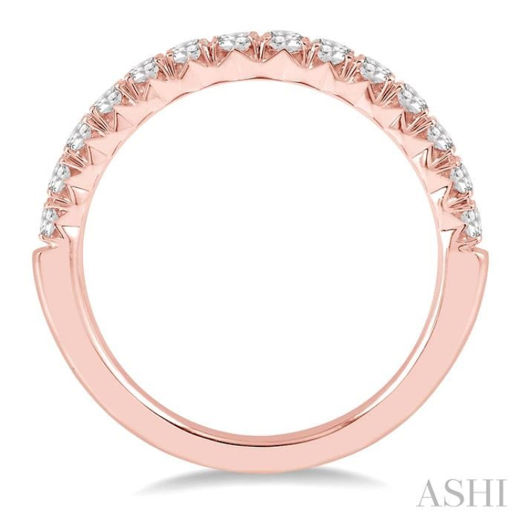 1/2 Ctw Round Cut Diamond Wedding Band in 14K Rose Gold 1/2 Ctw Round Cut Diamond Wedding Band in 14K Rose Gold