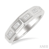 1/6 Ctw Geometric Shape Emerald Cut Diamond Fashion Band in 14K White Gold