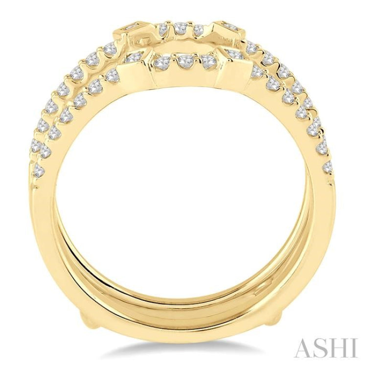 3/8 Ctw Round Cut Diamond Insert Ring in 14K Yellow Gold