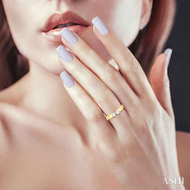 1/3 Ctw Toi Et Moi 2-Stone Pear and Oval Cut Diamond Fashion Ring in 14K Yellow Gold