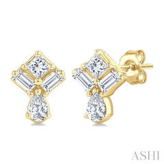 .33CTTWDM MIX FANCY SHAPE ER YG 14K-G*
