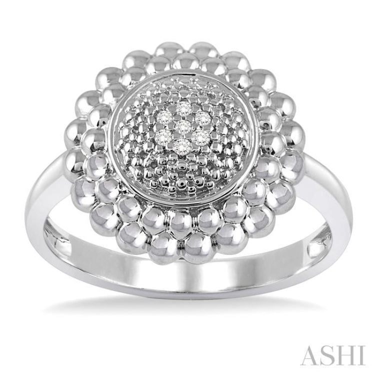 1/50 Ctw Round Cut Diamond Ring in Sterling Silver