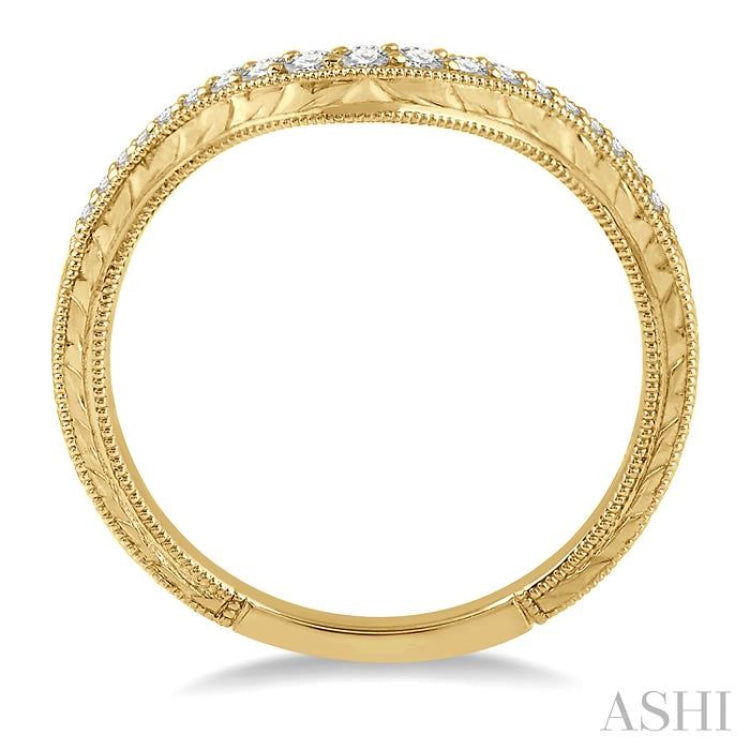 1/6 Ctw Round Cut Diamond Matching Wedding Band in 14K Yellow Gold