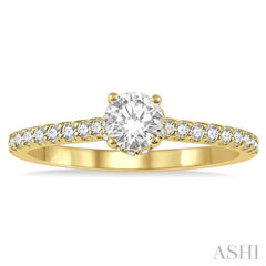 1/5 ctw Round Cut Diamond Semi Mount Engagement Ring in 14K Yellow Gold