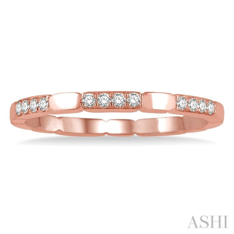 1/10 Ctw Round Cut Diamond Block Stackable Band in 14K Rose Gold