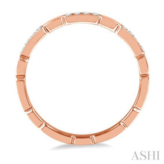 1/10 Ctw Round Cut Diamond Block Stackable Band in 14K Rose Gold
