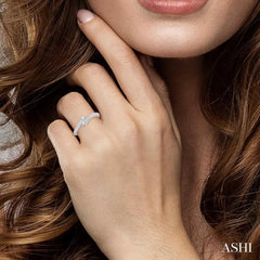 1/4 ctw Cross Over Shank Round Cut Diamond 2Stone Ring in 14K White Gold
