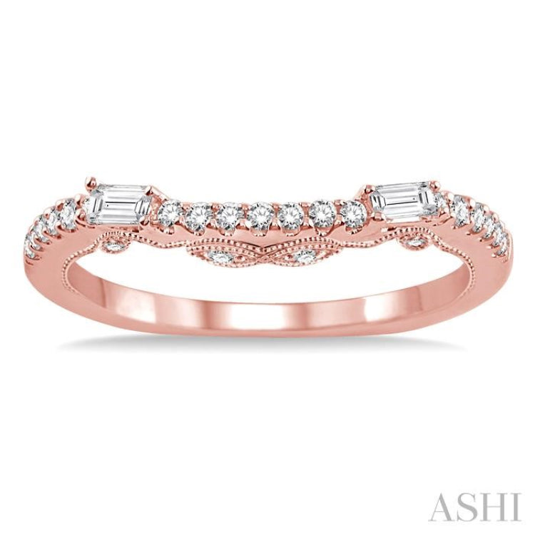 1/3 Ctw Round Cut Diamond Wedding Band in 14K Rose Gold