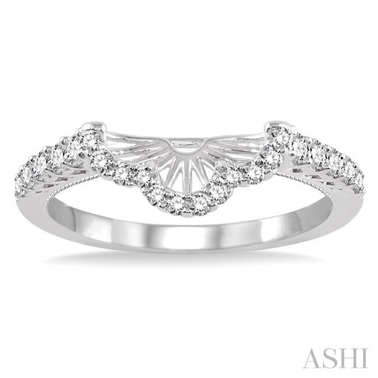 3/8 Ctw Round Cut Diamond Wedding Band in 14K White Gold