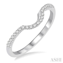 1/6 Ctw Round Diamond Curved Wedding Band in 14K White Gold