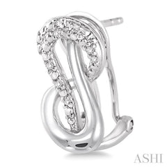 1/20 Ctw Single Cut Diamond Earrings in Sterling Silver