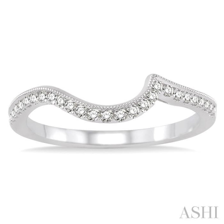 1/5 Ctw Round Cut Diamond Wedding Band in 14K White Gold